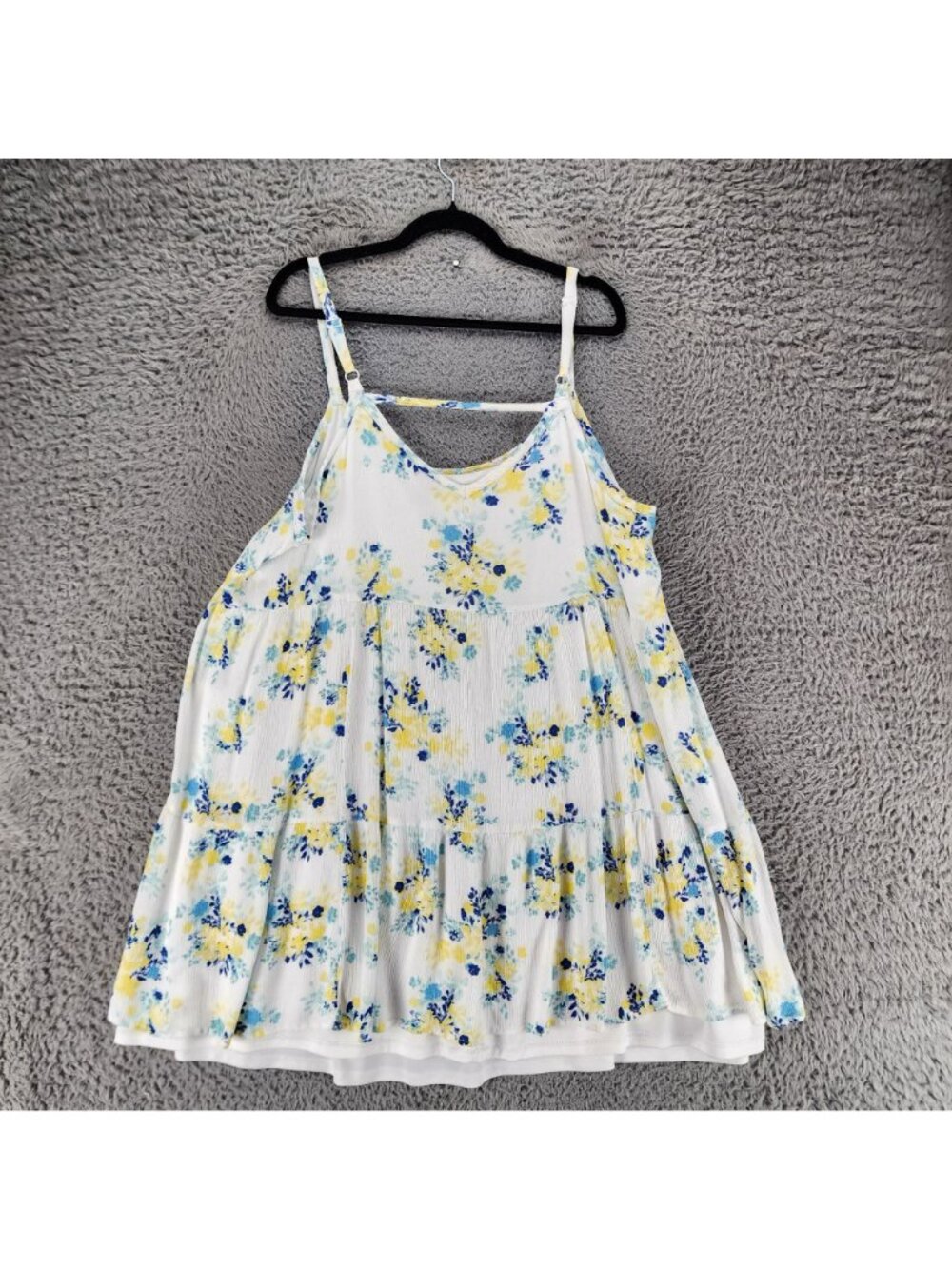 Torrid Dress Womens 3X White Floral Adjustable Strap Summer Mini Dress *GUC* - Picture 9 of 11
